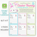 Easter Bunny Candy Gram Fundraiser Sheet
